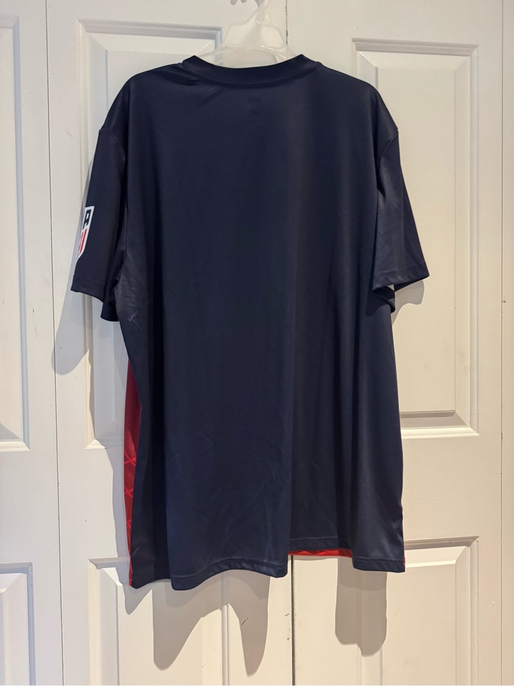 Men's Red and Navy USA Soccer Jersey with Crest - Picture 2 of 4